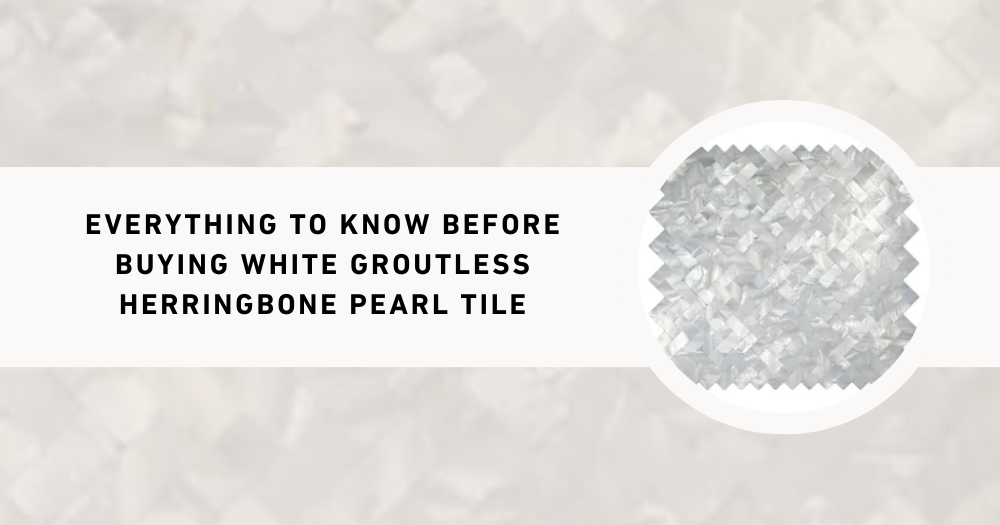 Everything to Know Before Buying White Groutless Herringbone Pearl Tile