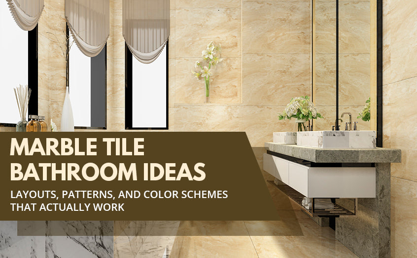 Modern marble tile bathroom featuring beige marble walls, double vanity, and elegant décor—showcasing stylish layouts, patterns, and color scheme ideas for a marble tile bathroom.