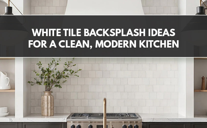 Clean modern kitchen with a white tile backsplash, showcasing a timeless subway tile pattern and neutral contemporary design.
