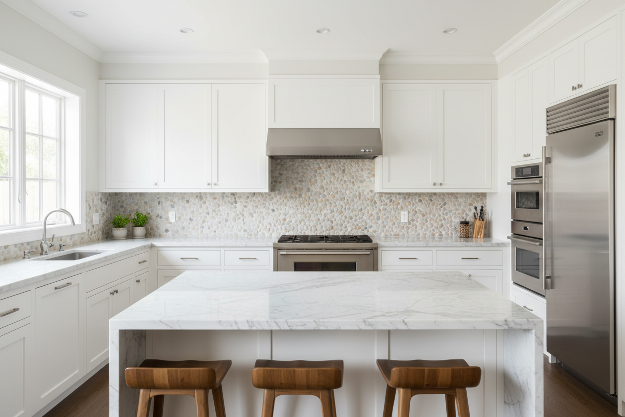 Using Pebble Tiles for Kitchen Backsplashes: Pros and Design Tips