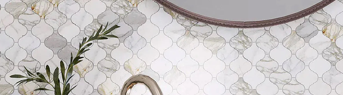 Calacatta Marble Mosaic Tiles - Pebble Tile Shop