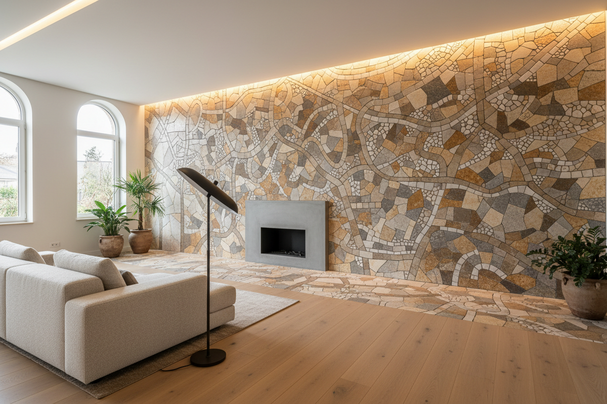 Abstract Stone Mosaic Tiles - Pebble Tile Shop
