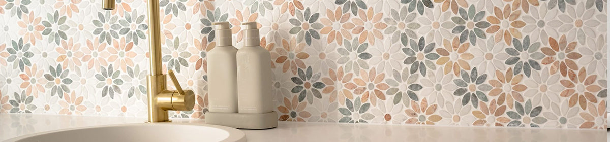 Flower Stone Mosaic Tiles - Pebble Tile Shop