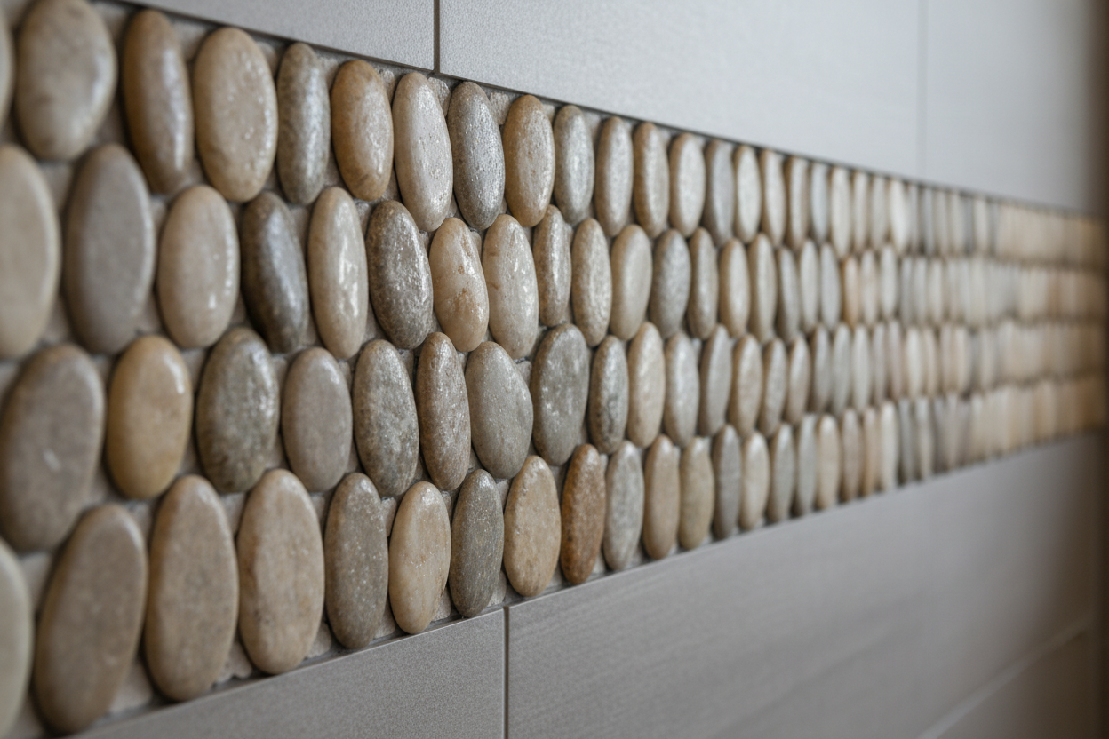 Polished Standing Pebble Border