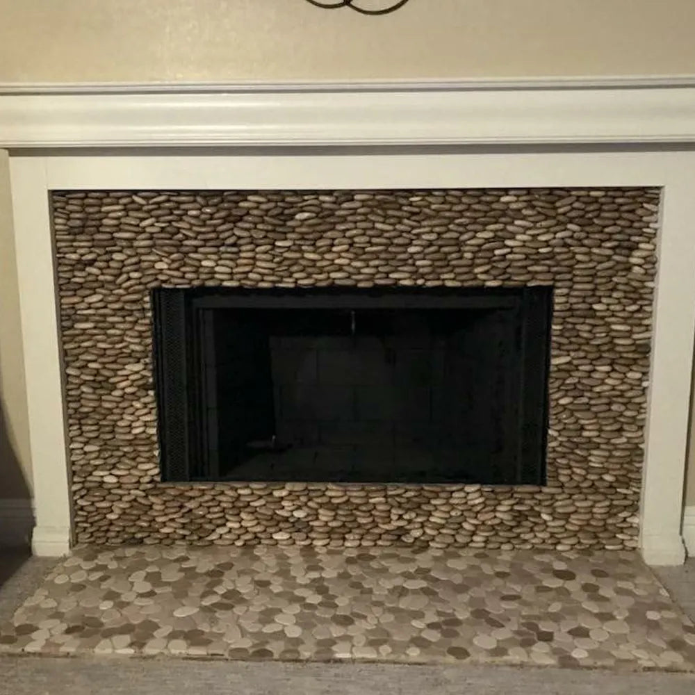 Java Tan Pebble Tile Border - Pebble Tile Shop