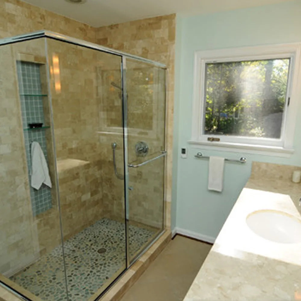 Sea Green Pebble Tile – Natural Stone for Bathrooms, Kitchens, and Outdoor Spaces - Pebble Tile Shop