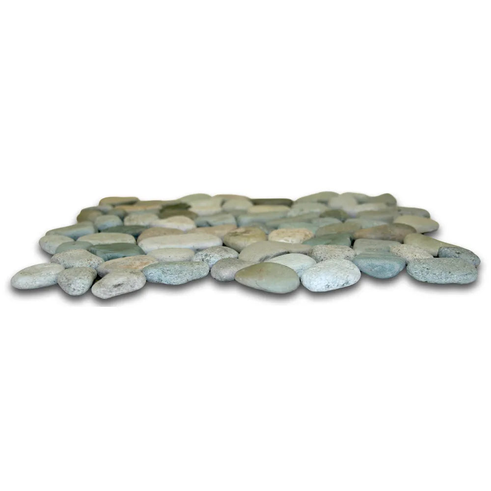 Sea Green Pebble Tile – Natural Stone for Bathrooms, Kitchens, and Outdoor Spaces - Pebble Tile Shop