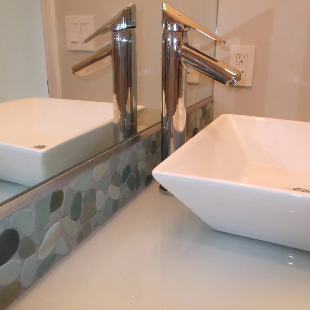 Sliced Sea Green Pebble Tile - Pebble Tile Shop