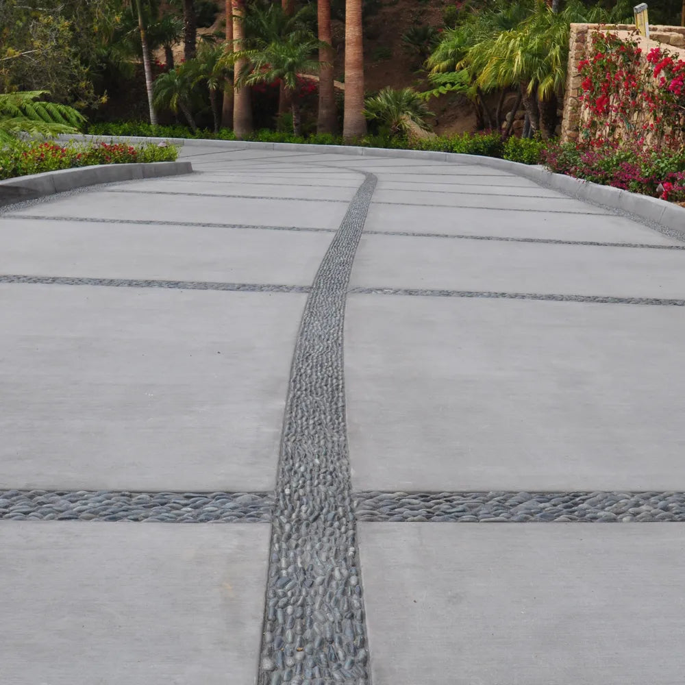 Charcoal Black Standing Pebble Tile 6" x 12" Premium Natural Stone for Bathroom Kitchen Backsplash Wall Decor and Landscaping - Pebble Tile Shop