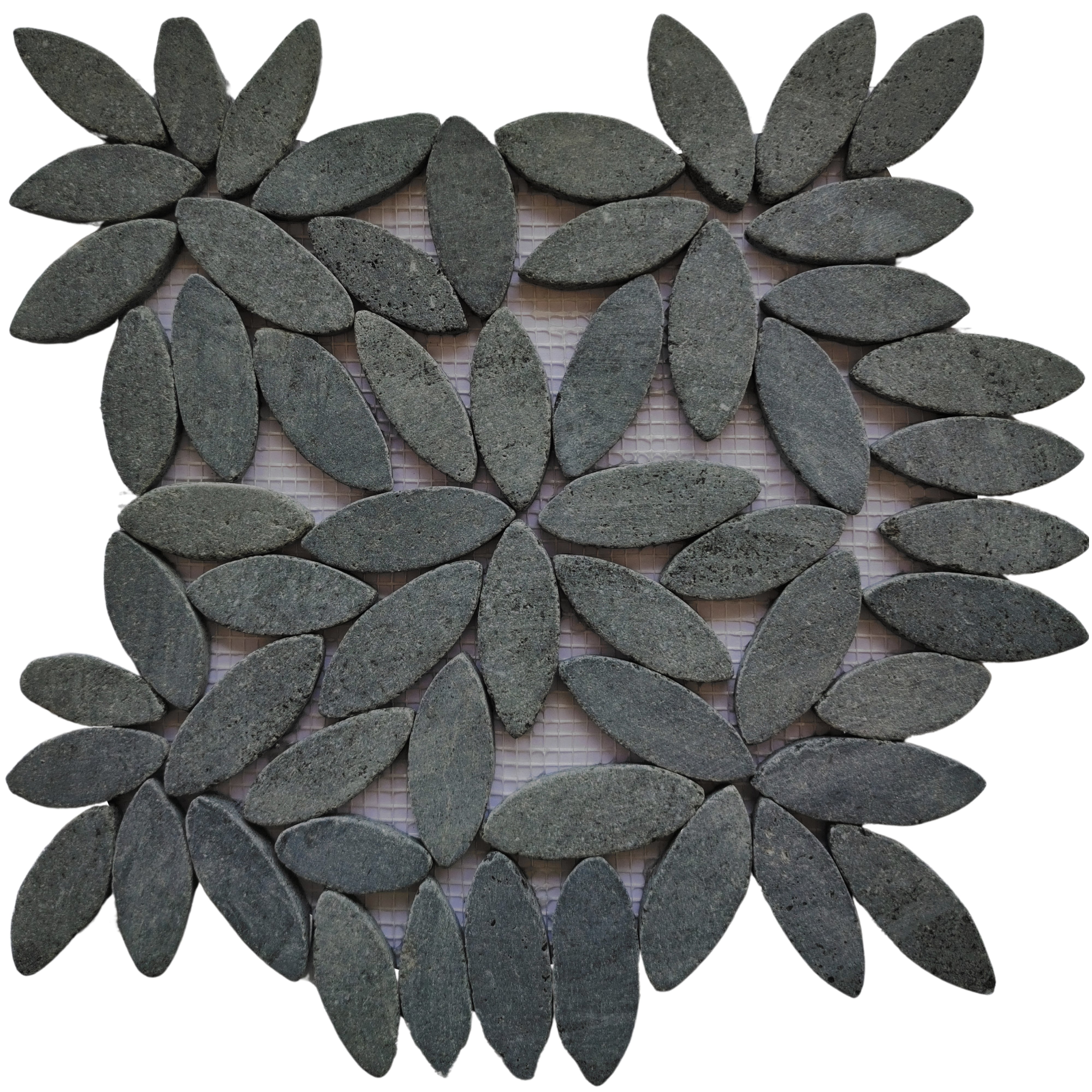 Black Lava Flower Pebble Stone Mosaic Tiles Pebble Tile Shop