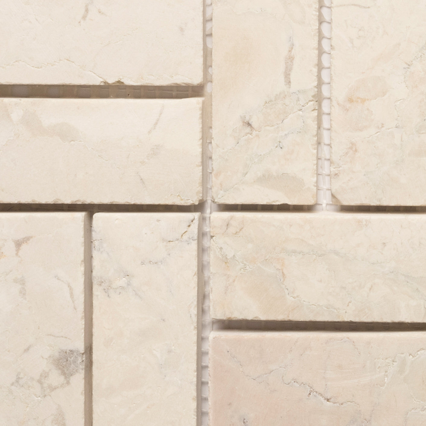 Cream Weave Stone Mosaic Tile - Pebble Tile Shop