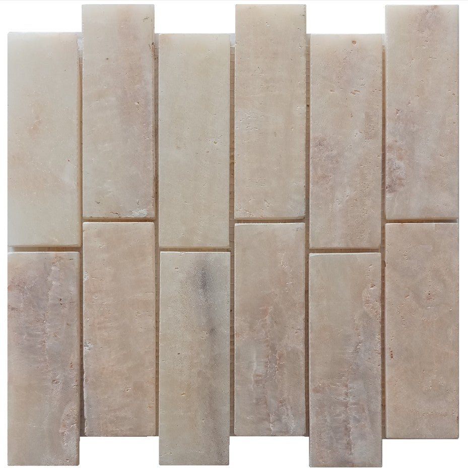 Mix Quartz Subway 2x6 Marble Mosaic Tile - Pebble Tile Shop