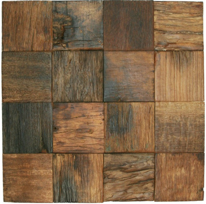 Re-Claimed Boatwood Mosaic Tile - Pebble Tile Shop