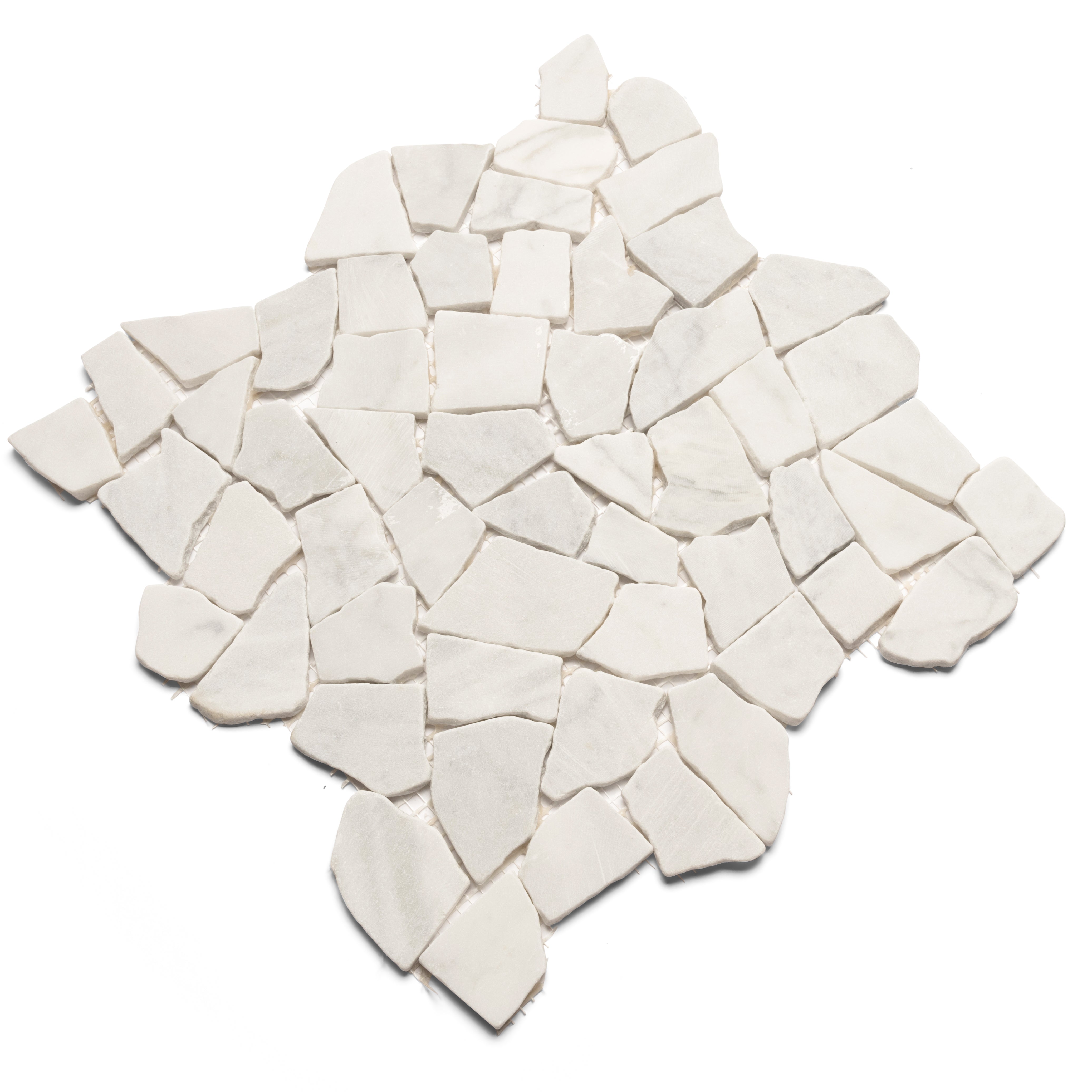 Super White Stone Mosaic Tile - Pebble Tile Shop