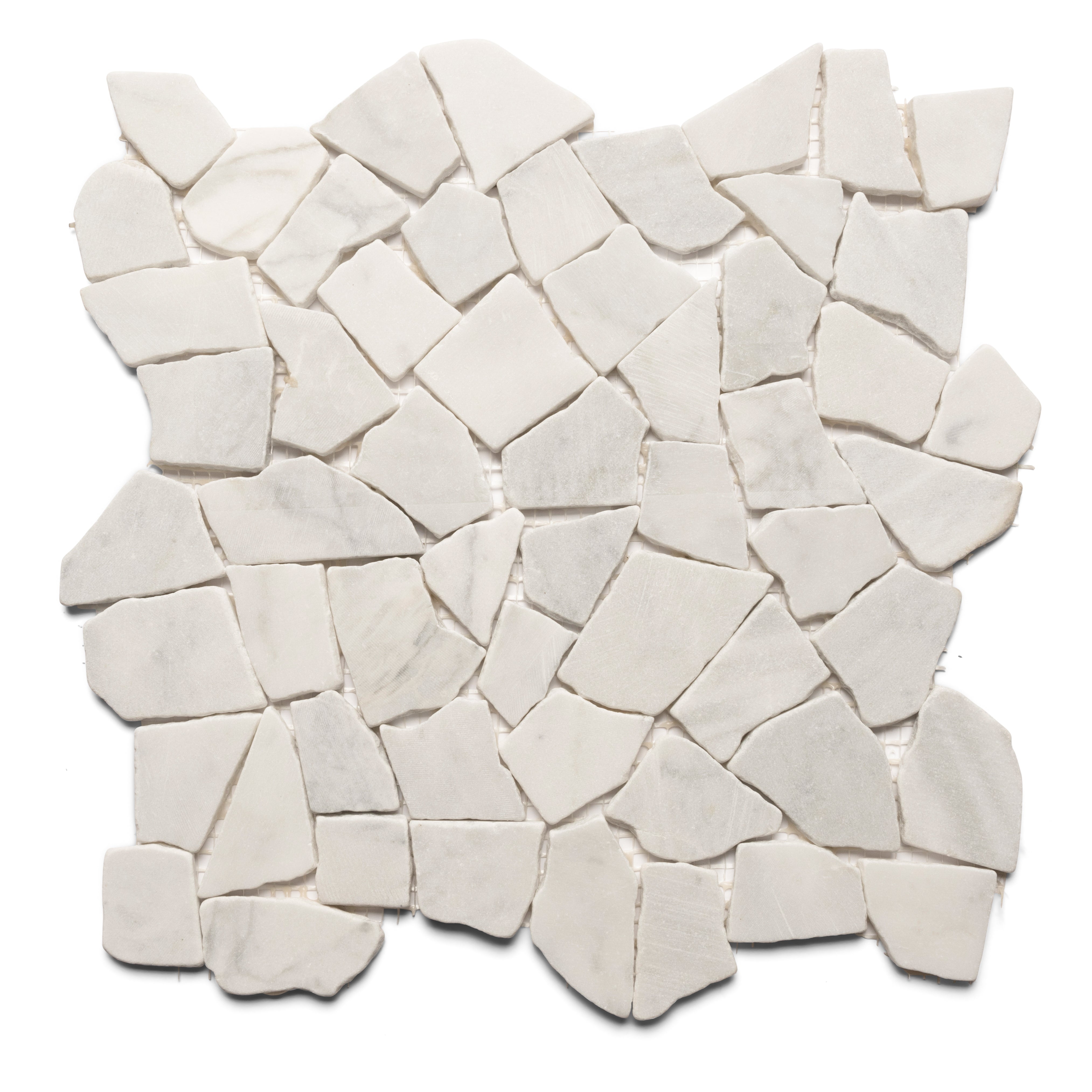 Super White Stone Mosaic Tile - Pebble Tile Shop