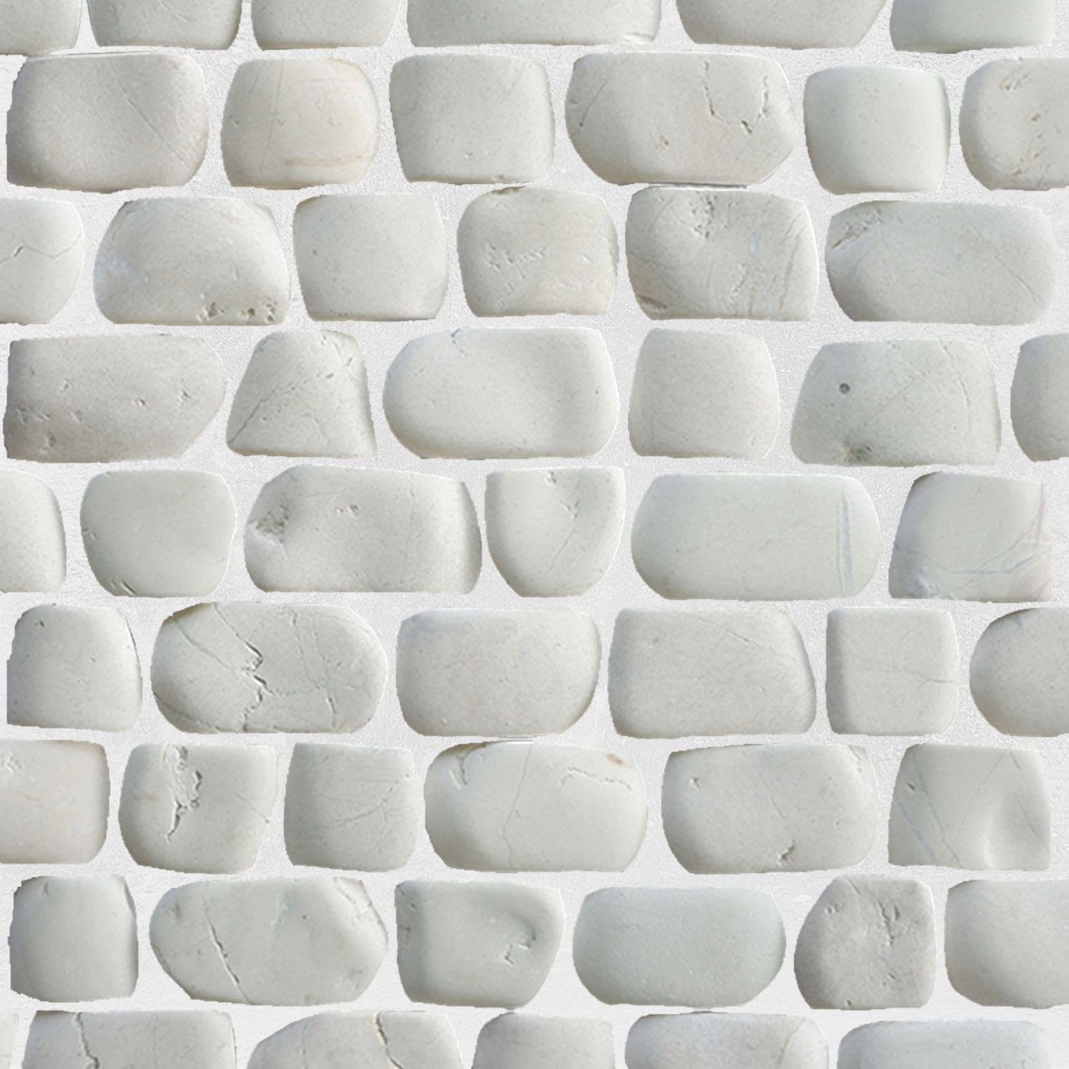 White Pebble Wall Strip - Pebble Tile Shop