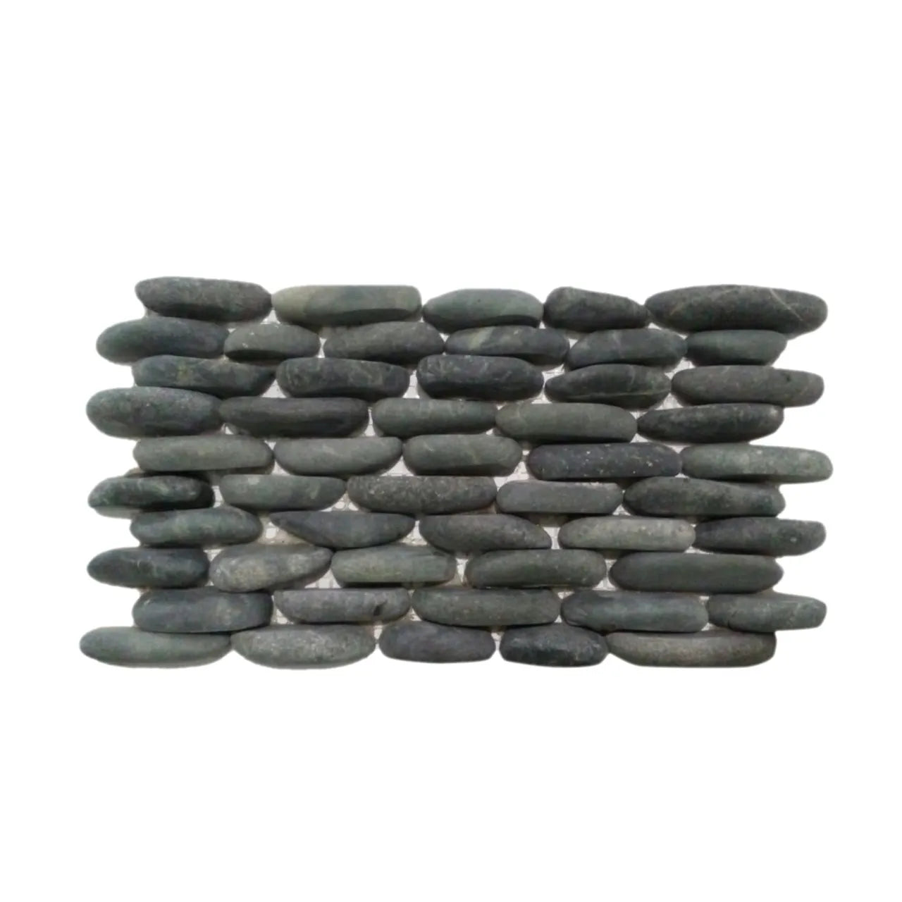 Charcoal Black Standing Pebble Tile 6" x 12" Premium Natural Stone for Bathroom Kitchen Backsplash Wall Decor and Landscaping - Pebble Tile Shop