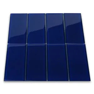 Cobalt Glass Subway Tile - Pebble Tile Shop