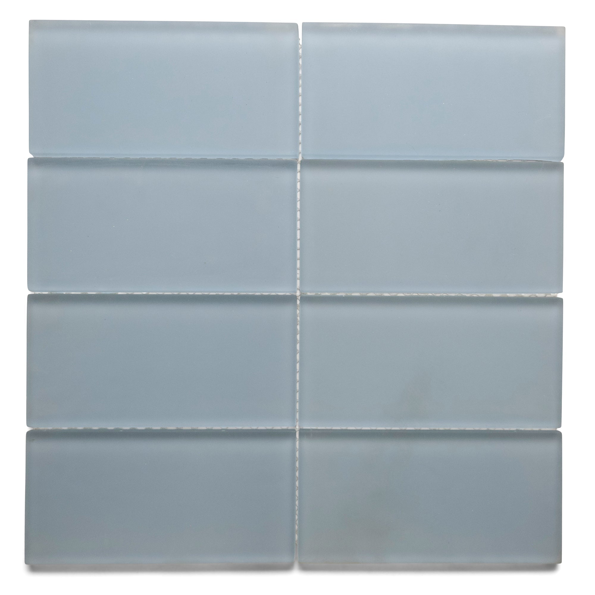 Frosted Sky Blue Glass Subway Tile 3" x 6" Stain-Resistant 8mm Thick Durable Glass for Kitchen Backsplash, Bathroom Walls, Home Decor & More - Pebble Tile Shop