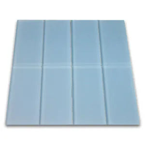 Frosted Sky Blue Glass Subway Tile 3" x 6" Stain-Resistant 8mm Thick Durable Glass for Kitchen Backsplash, Bathroom Walls, Home Decor & More - Pebble Tile Shop
