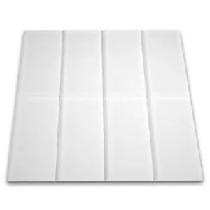 Frosted White Glass Subway Tile 3" x 6" Stain-Resistant 8mm Thick Durable Glass for Kitchen Backsplash, Bathroom Walls, Home Decor & More - Pebble Tile Shop