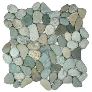 Sea Green Pebble Tile – Natural Stone for Bathrooms, Kitchens, and Outdoor Spaces - Pebble Tile Shop