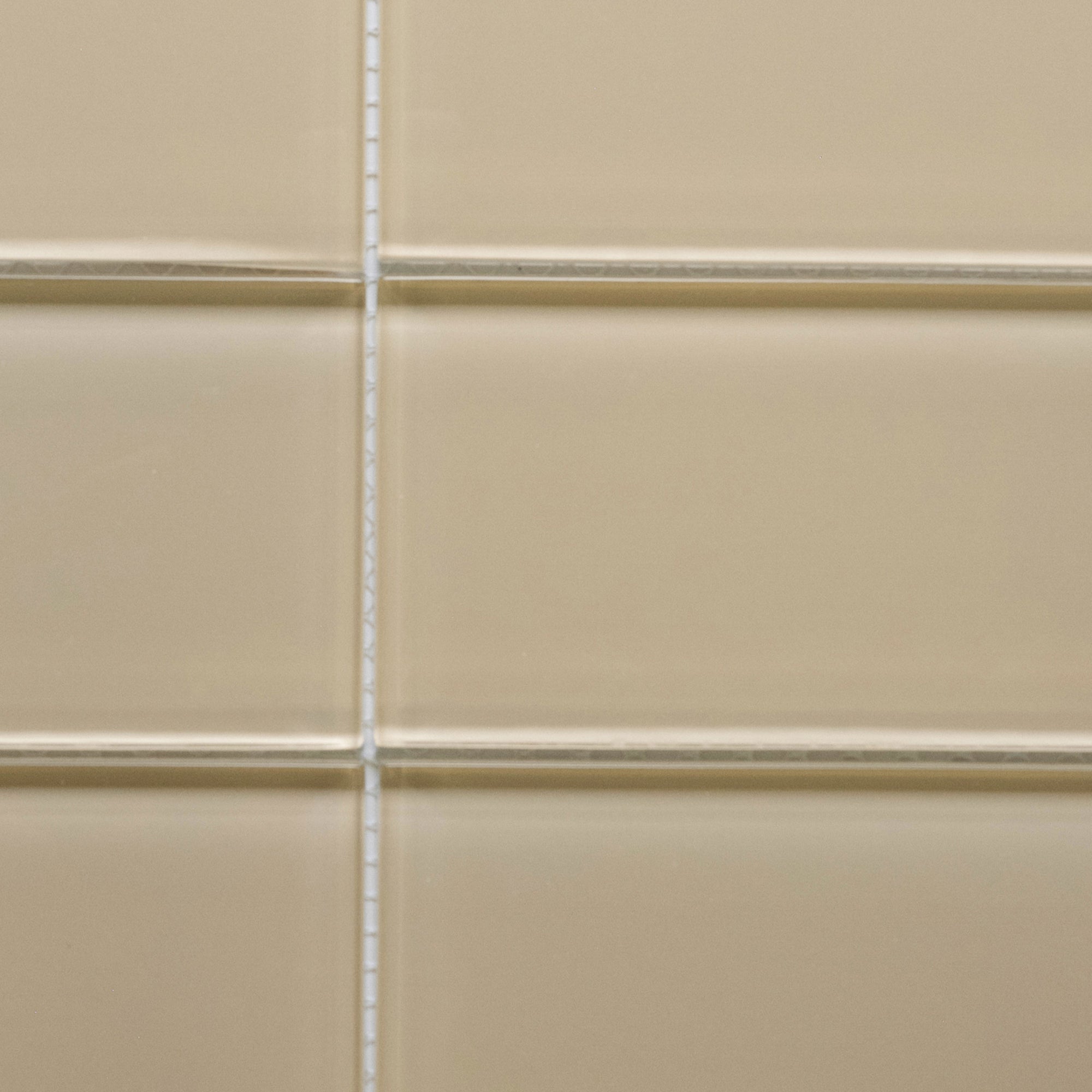 Khaki Glass Subway Tile 3" x 6" Stain-Resistant 8mm Thick Durable Glass for Kitchen Backsplash, Bathroom Walls, Home Decor & More - Pebble Tile Shop