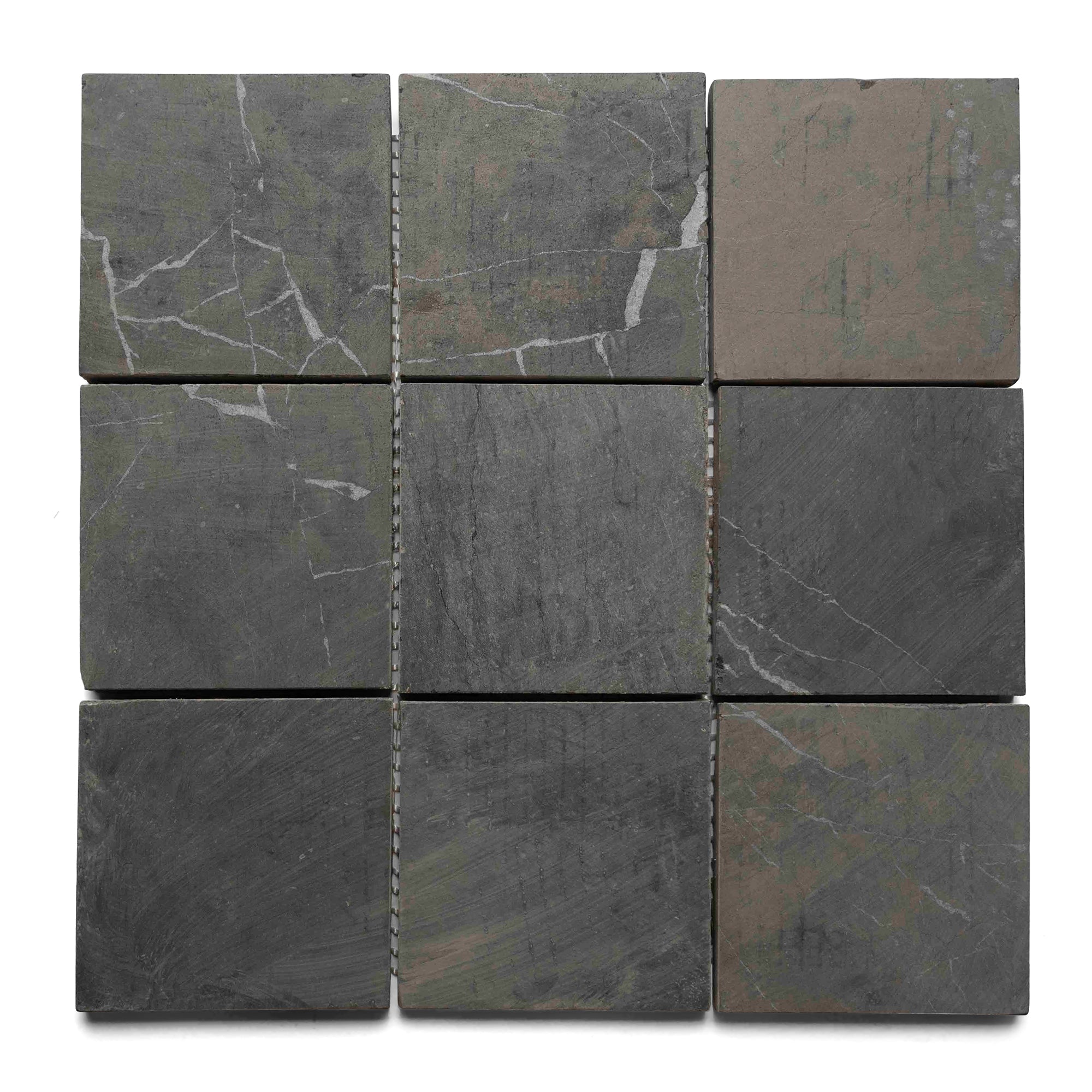 Grey Natural Sliced River Rock - 12" x 12" Natural Hand-Selected Stones for Bathroom Kitchen Backsplashes Floors Walls and Outdoor Spaces - Pebble Tile Shop