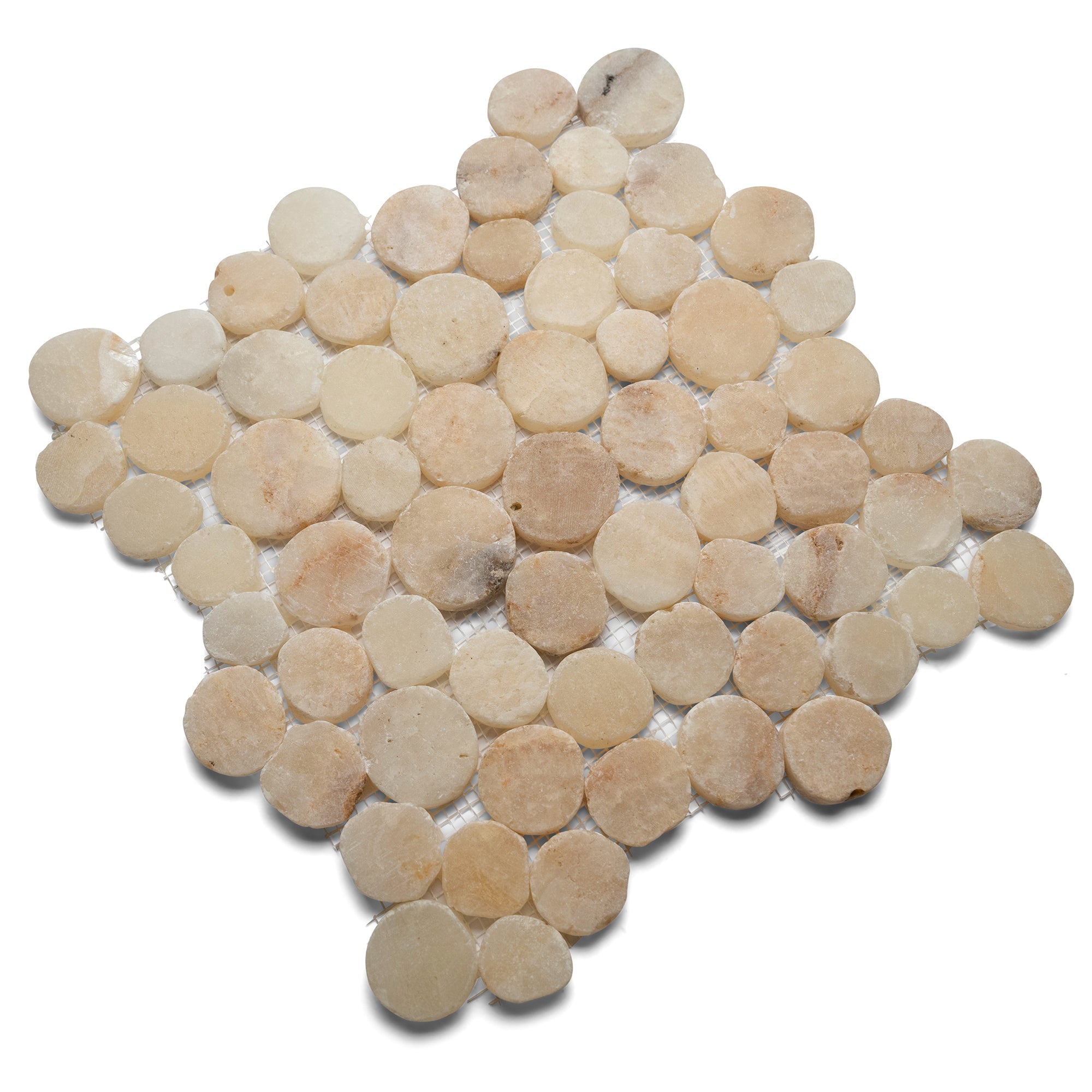 Glazed Mixed Quartz Moon Mosaic Tile - Pebble Tile Shop