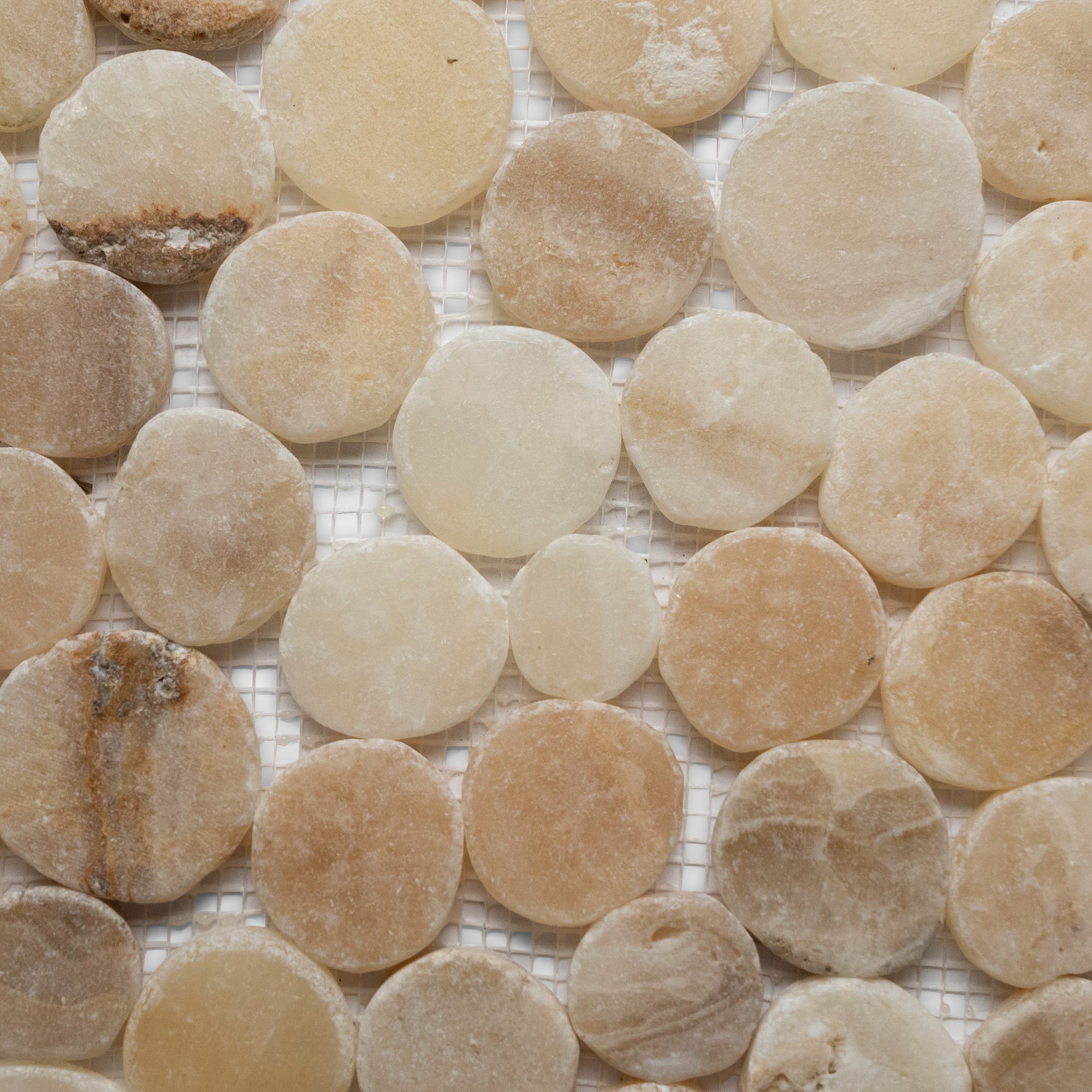 Glazed Mixed Quartz Moon Mosaic Tile - Pebble Tile Shop