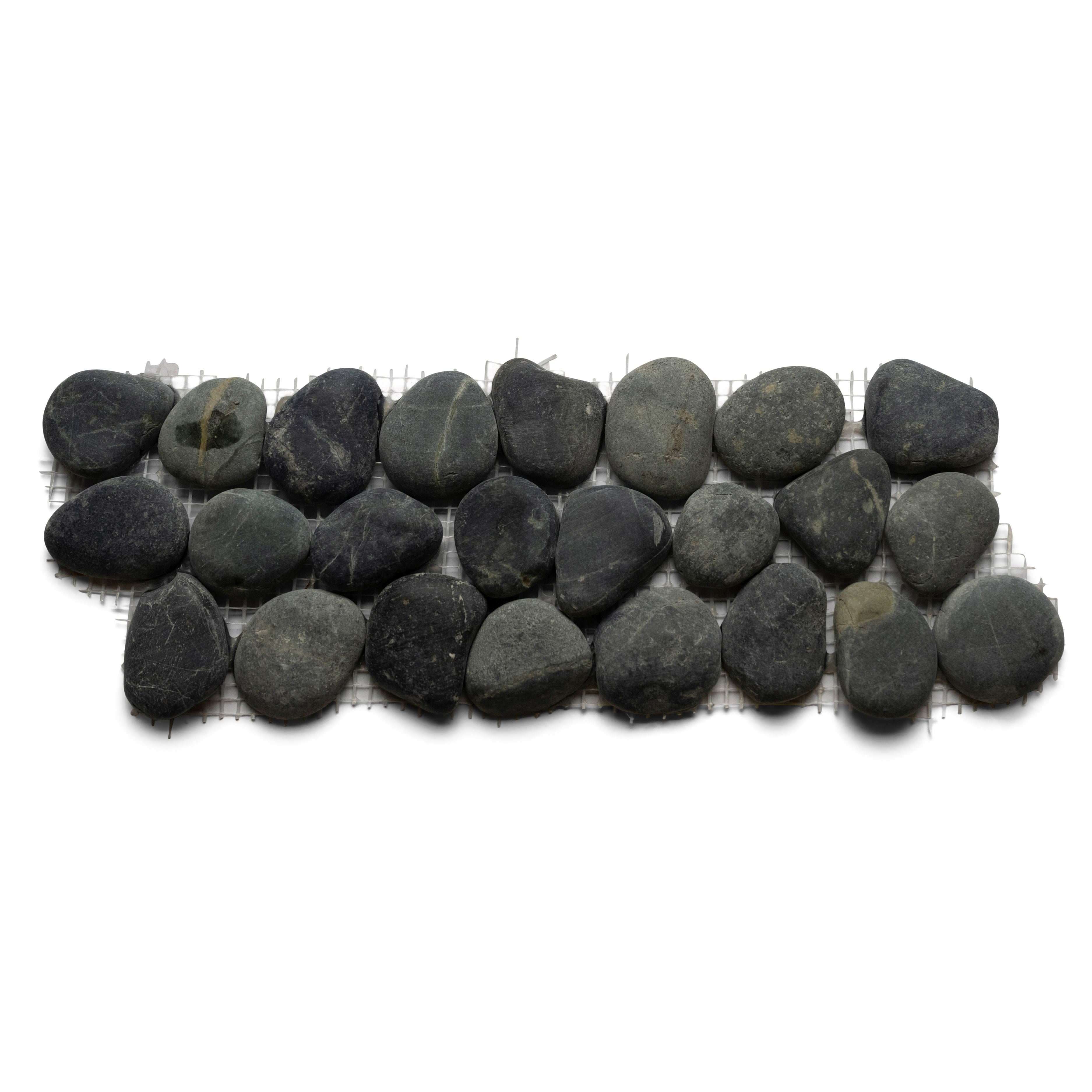 Charcoal Black Pebble Tile Border - Pebble Tile Shop