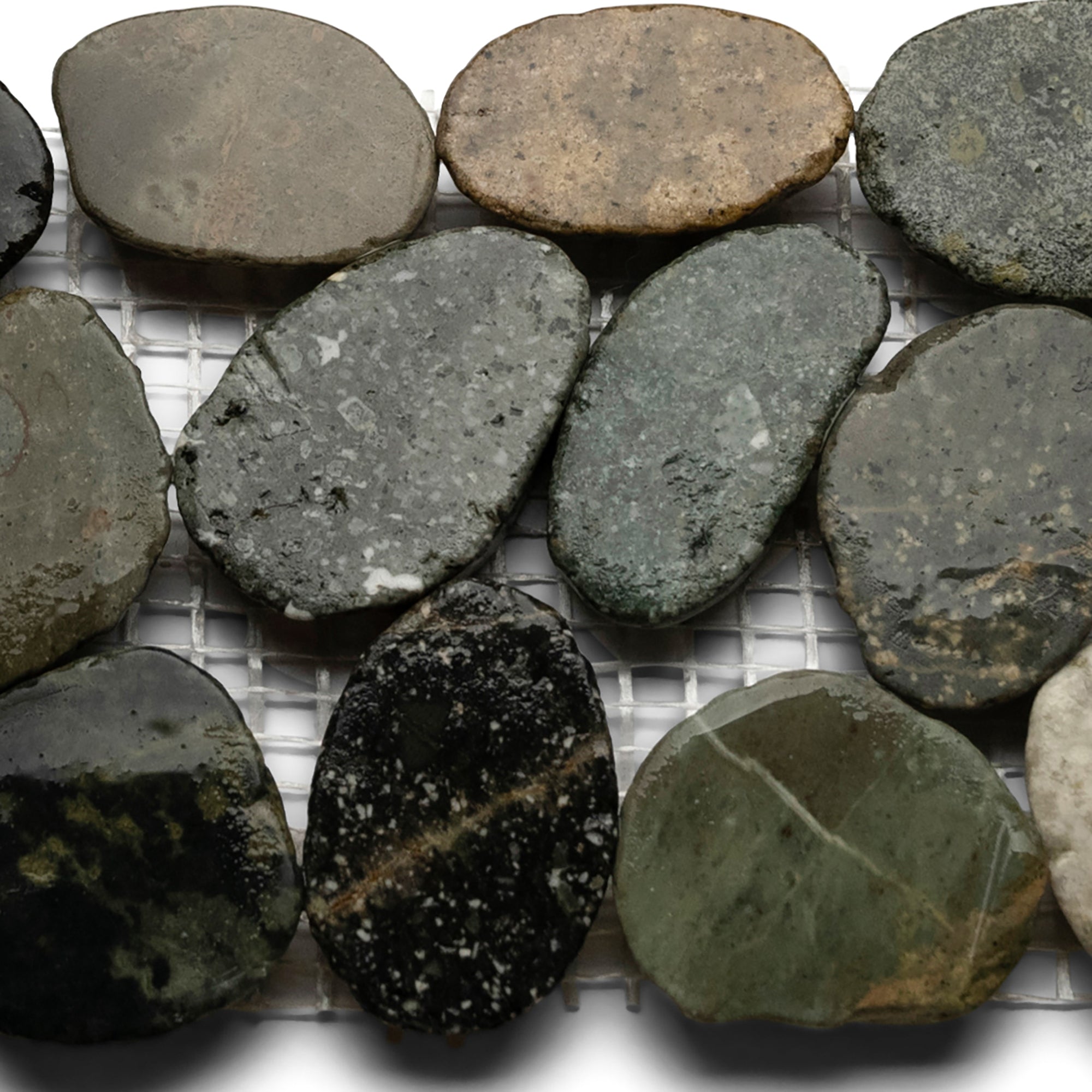 Sliced Bali Ocean Pebble Tile Border - Pebble Tile Shop