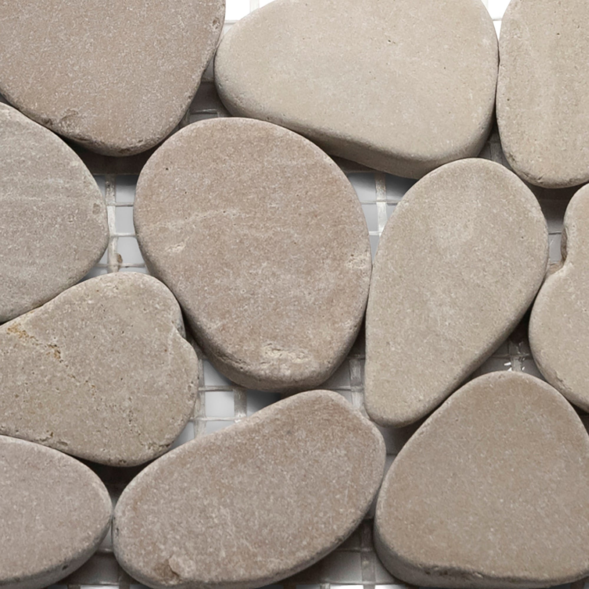 Sliced Java Tan Pebble Tile Border - Pebble Tile Shop