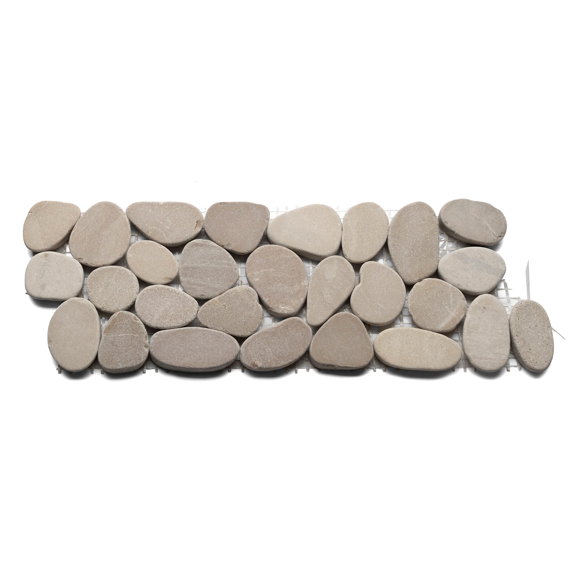 Sliced Java Tan Pebble Tile Border - Pebble Tile Shop