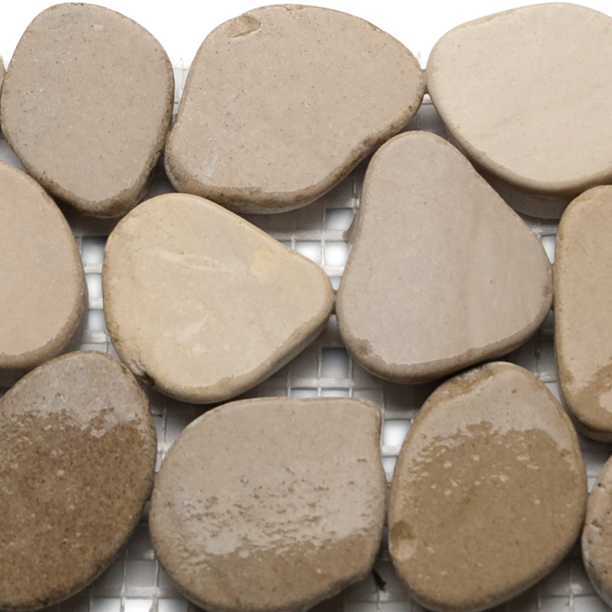 Sliced Java Tan Pebble Tile Border - Pebble Tile Shop