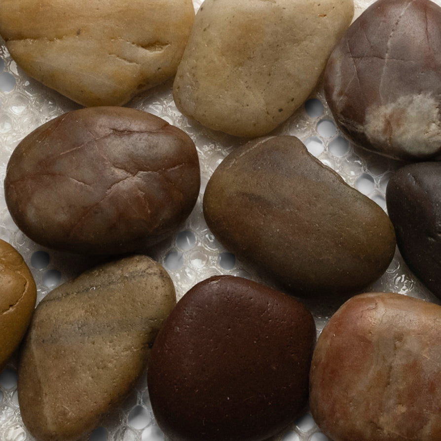 Polished Cobblestone Pebble Tile Border - Pebble Tile Shop