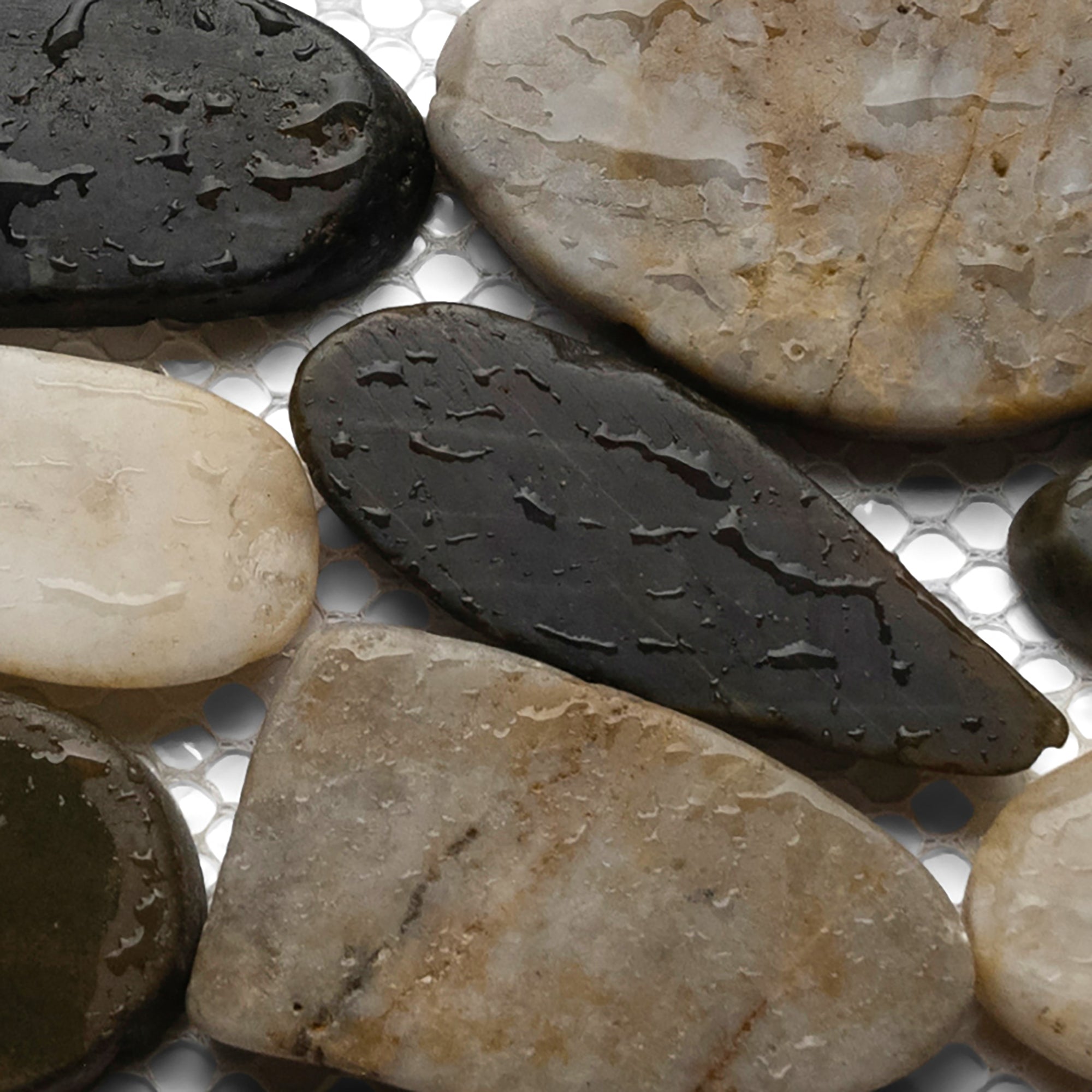 Polished Cobblestone Pebble Tile Border - Pebble Tile Shop