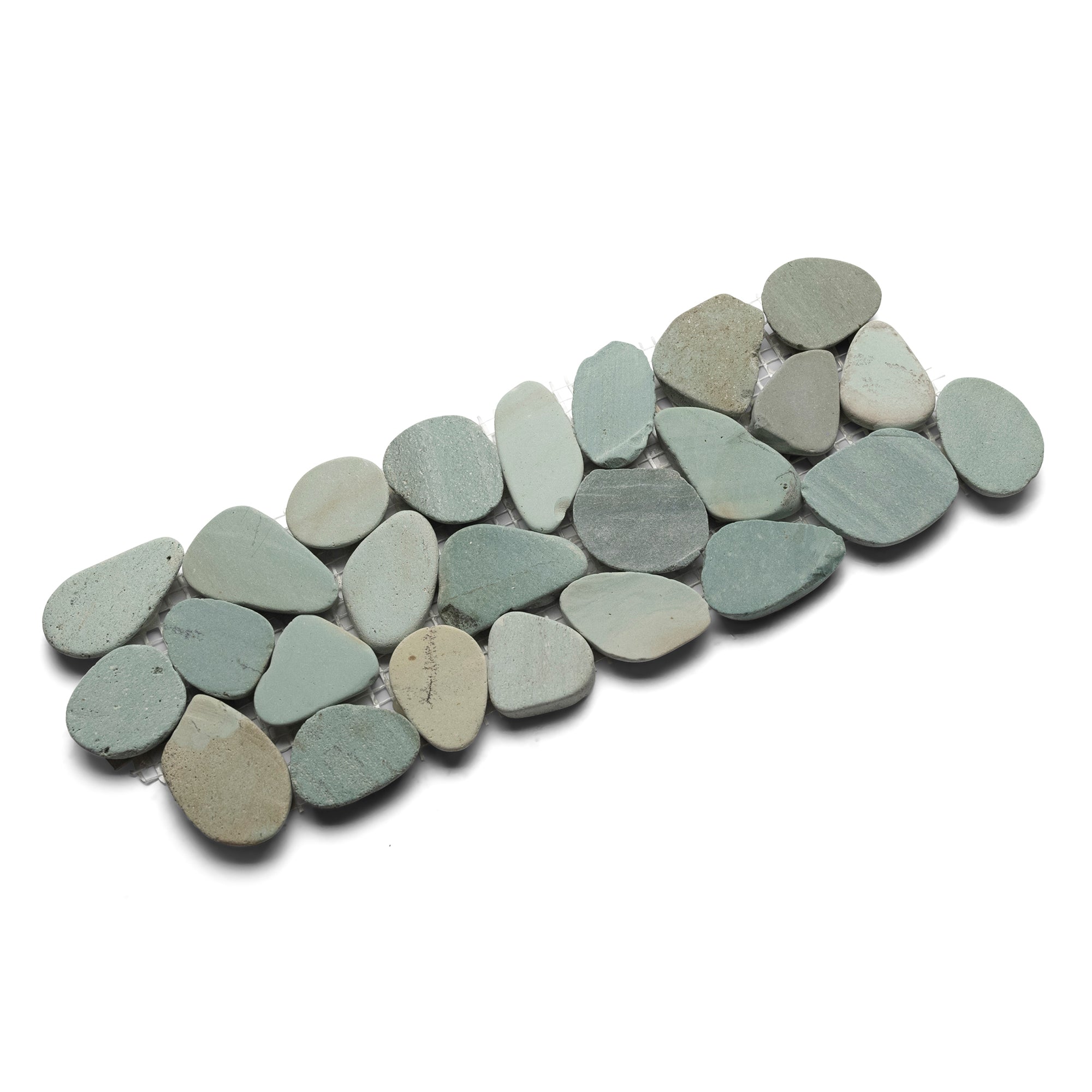 Sliced Sea Green Pebble Tile Border - Pebble Tile Shop