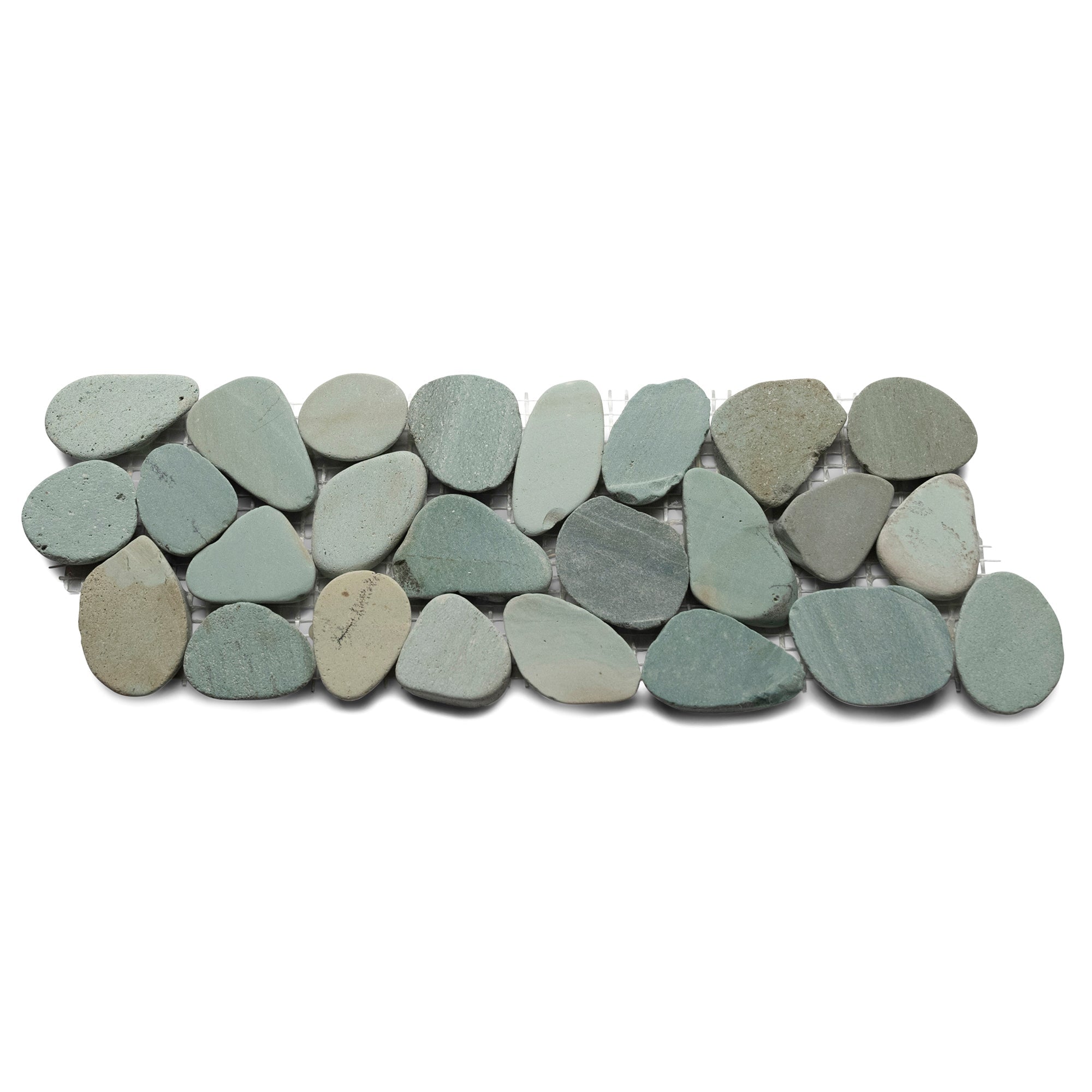 Sliced Sea Green Pebble Tile Border - Pebble Tile Shop