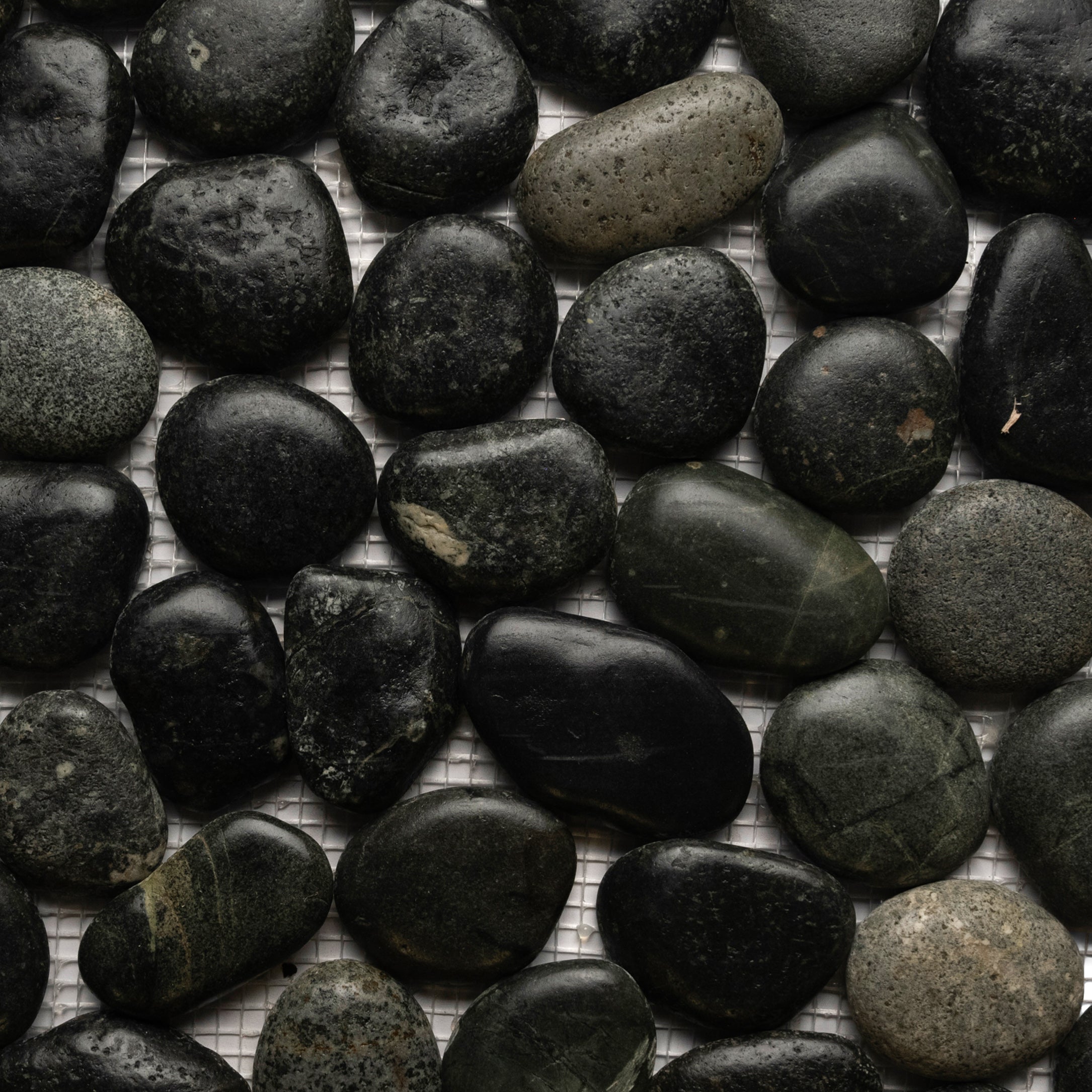 Glazed Charcoal Black Pebble Tile - Pebble Tile Shop