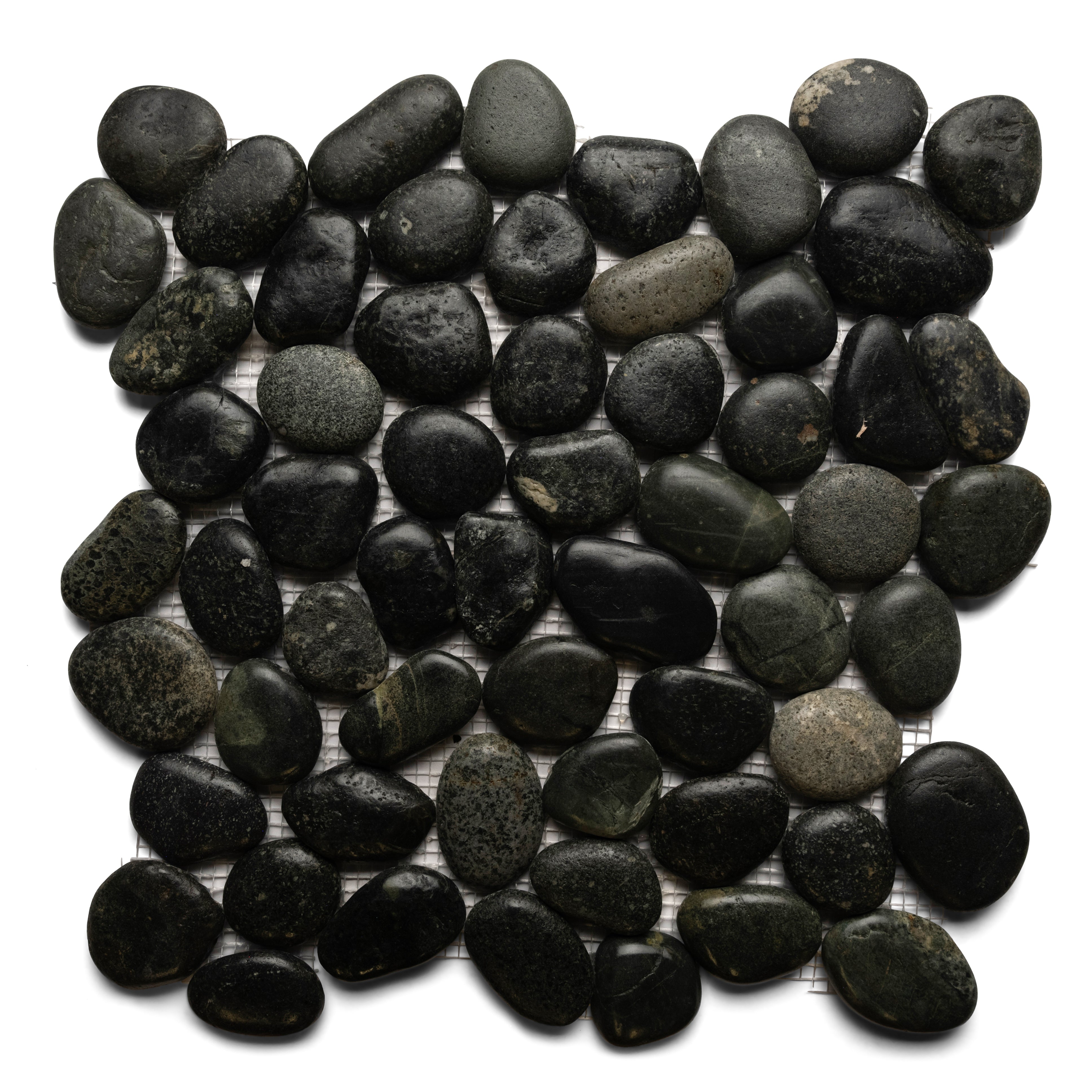 Glazed Charcoal Black Pebble Tile - Pebble Tile Shop