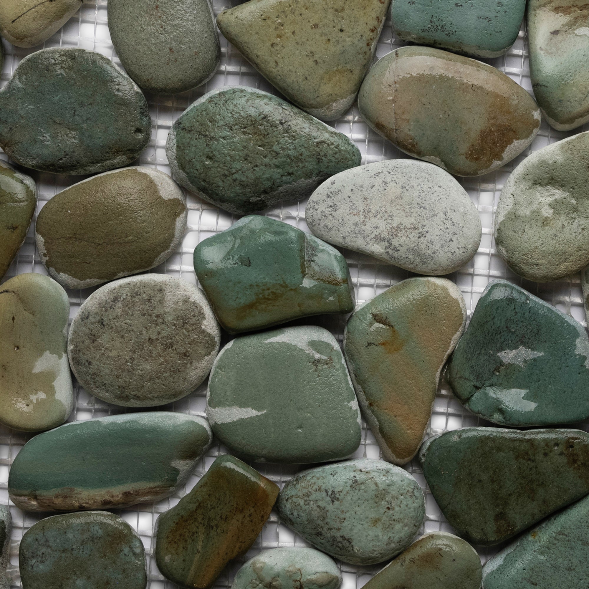 Sea Green Pebble Tile – Natural Stone for Bathrooms, Kitchens, and Outdoor Spaces - Pebble Tile Shop
