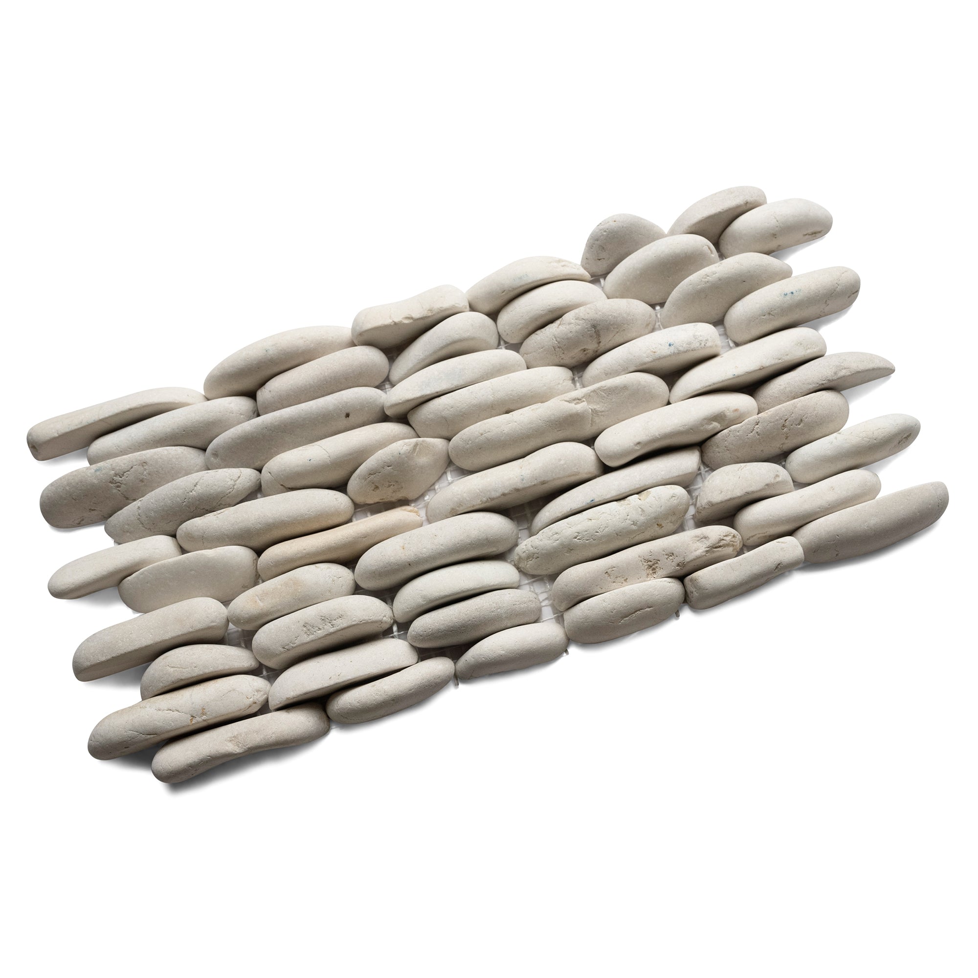 White Standing Pebble Tile - 6" x 12" Natural Stone for Shower Walls Backsplashes Accent Walls - Pebble Tile Shop
