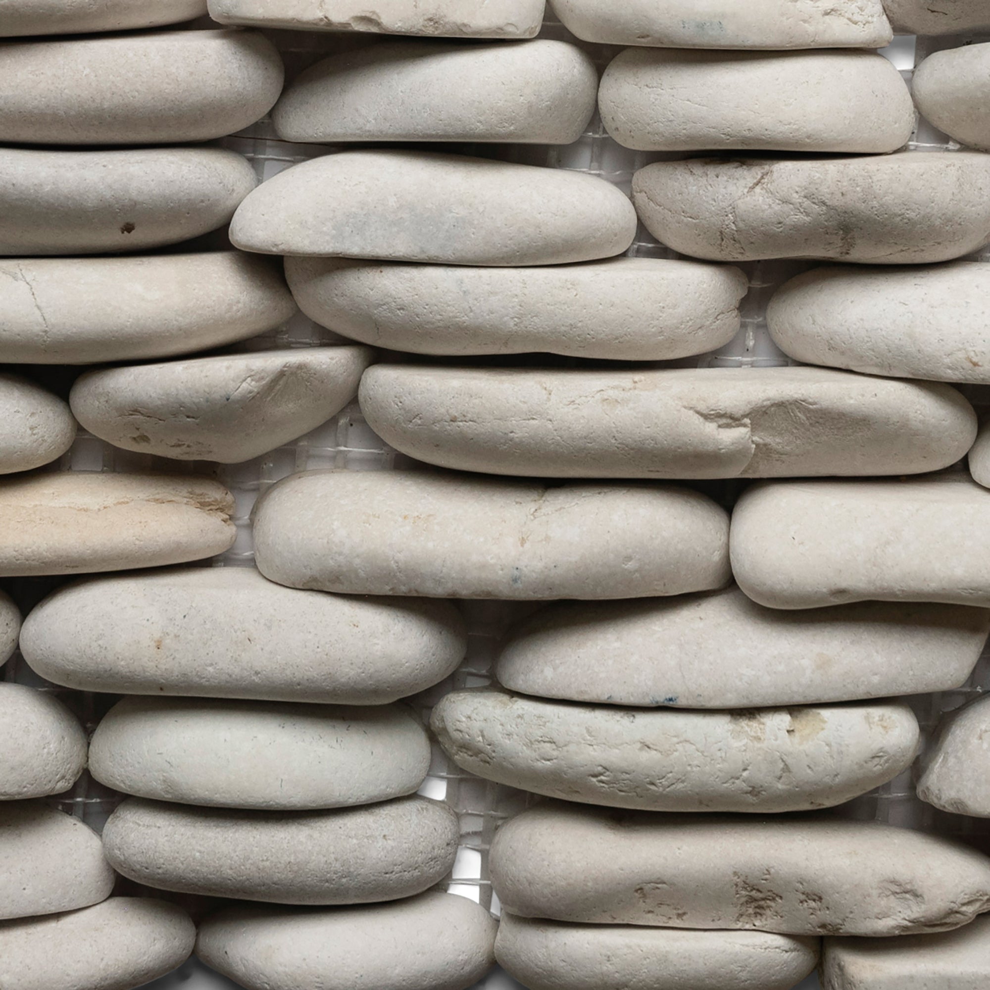 White Standing Pebble Tile - 6" x 12" Natural Stone for Shower Walls Backsplashes Accent Walls - Pebble Tile Shop