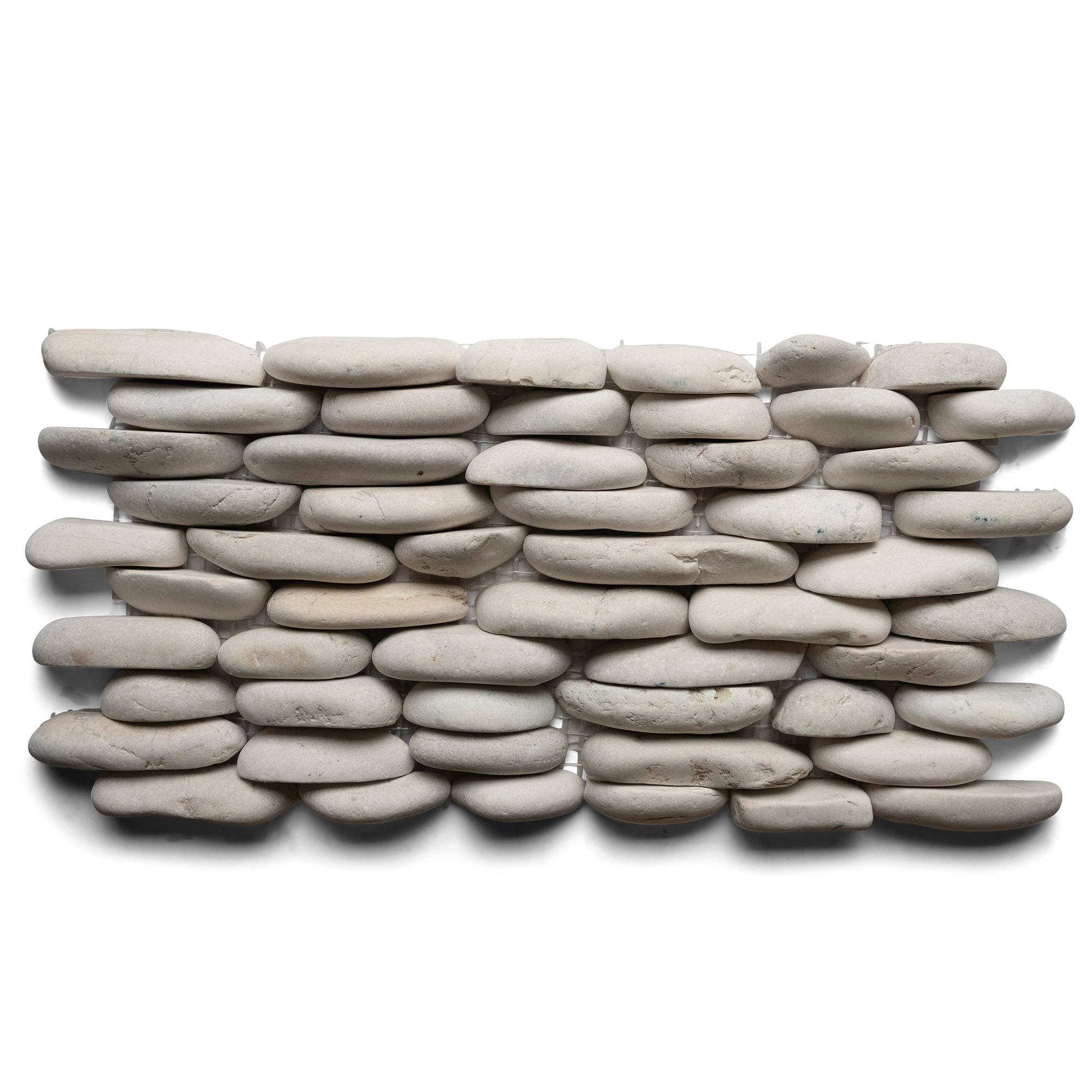 White Standing Pebble Tile - 6" x 12" Natural Stone for Shower Walls Backsplashes Accent Walls - Pebble Tile Shop