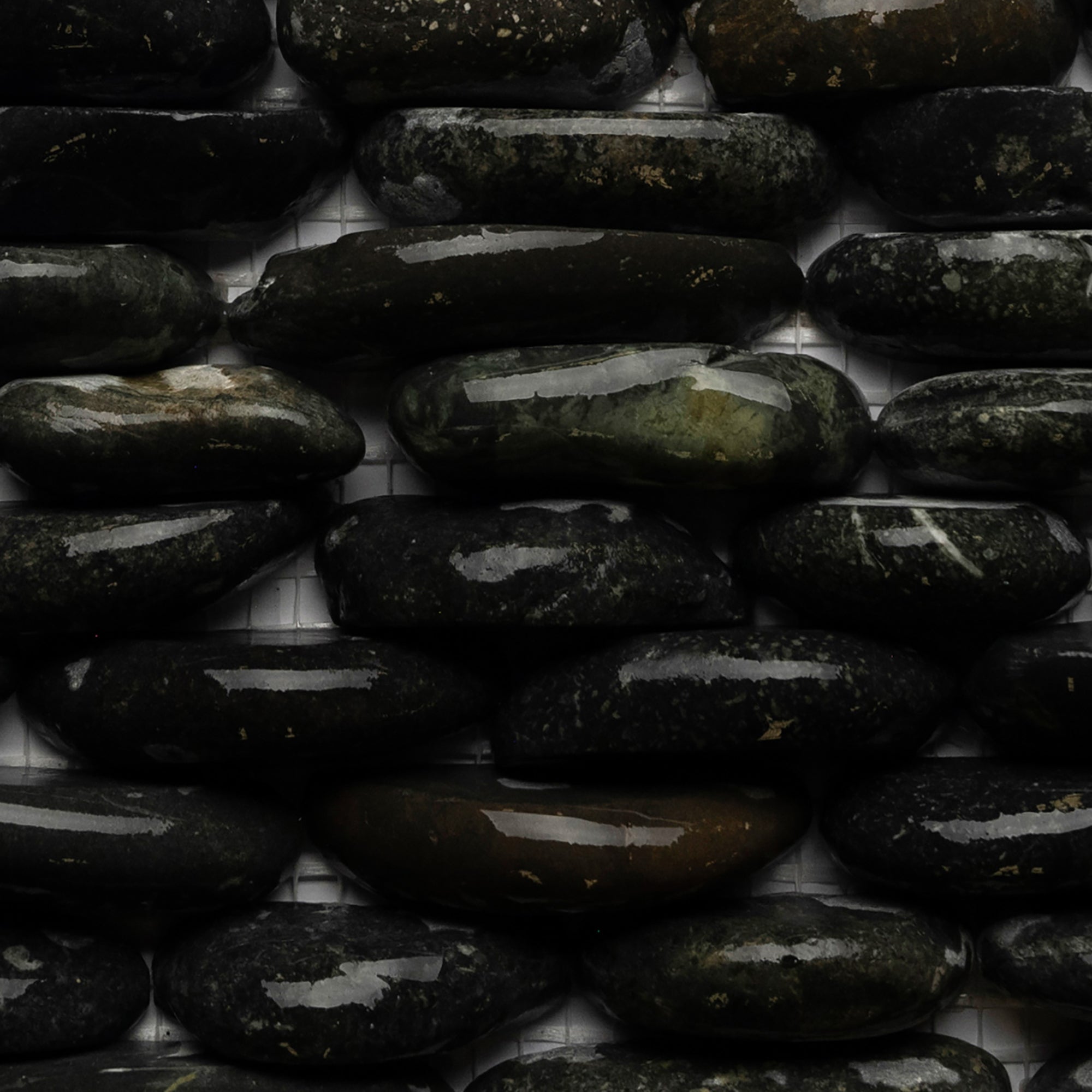 Charcoal Black Standing Pebble Tile 6" x 12" Premium Natural Stone for Bathroom Kitchen Backsplash Wall Decor and Landscaping - Pebble Tile Shop