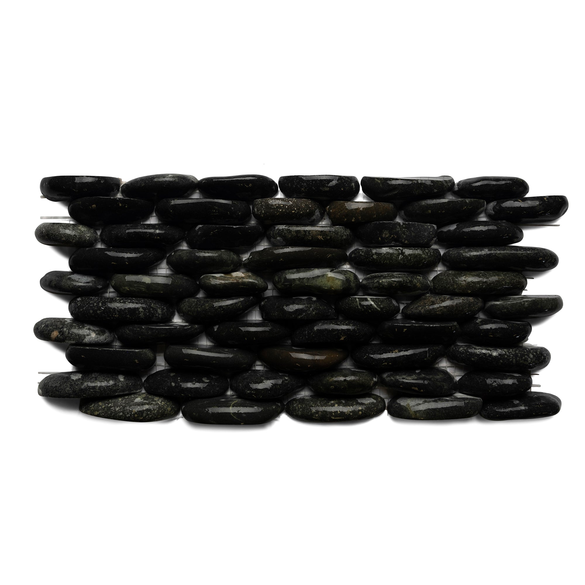 Charcoal Black Standing Pebble Tile 6" x 12" Premium Natural Stone for Bathroom Kitchen Backsplash Wall Decor and Landscaping - Pebble Tile Shop