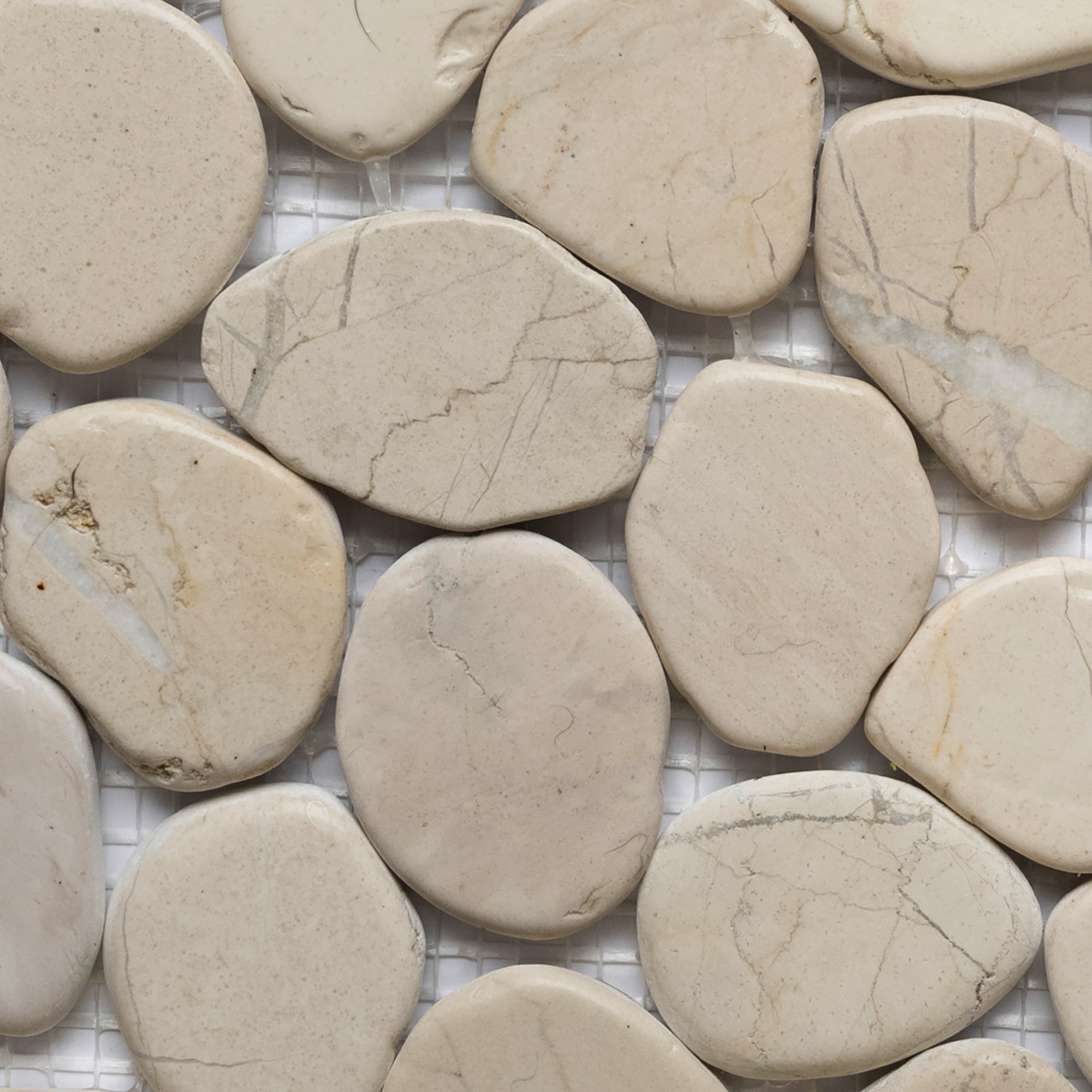 Sliced White Pebble Tile - Pebble Tile Shop