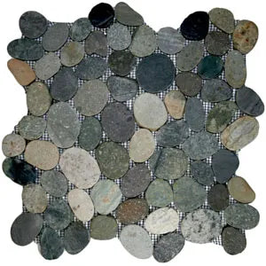 Sliced Bali Ocean Pebble Tile - 12" x 12" Natural Stone for Bathroom, Kitchen Backsplashes, Floor Showers & Patios - Pebble Tile Shop