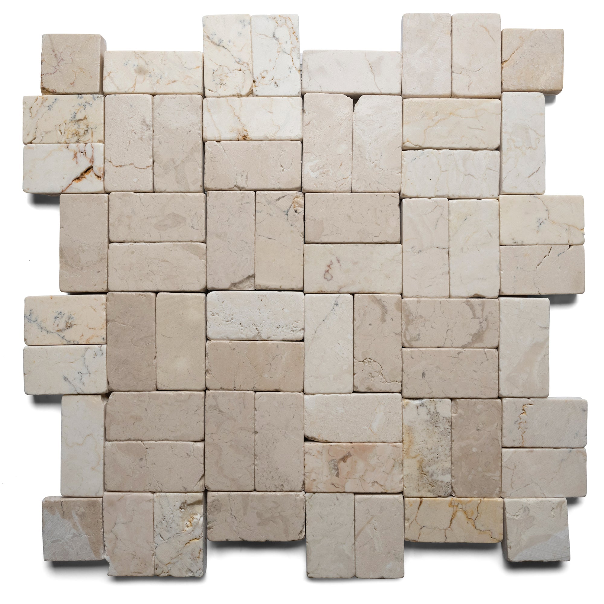 Ecru White New Antique Mosaic - Pebble Tile Shop